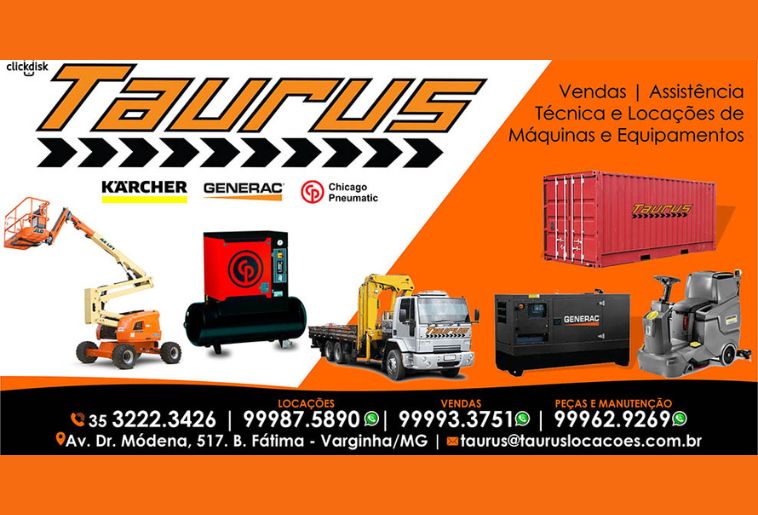 Banner TAURUS TRADING VENDAS DE EMPILHADEIRAS E PALETEIRAS CONGONHAL